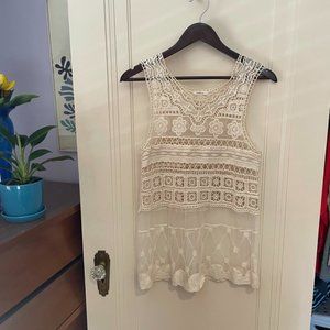 Lace  Embroidered White Tunic